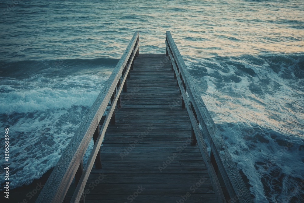 Obraz premium Oceanside Pier at Sunset in California. Tranquil Evening by the Pier with Copy Space