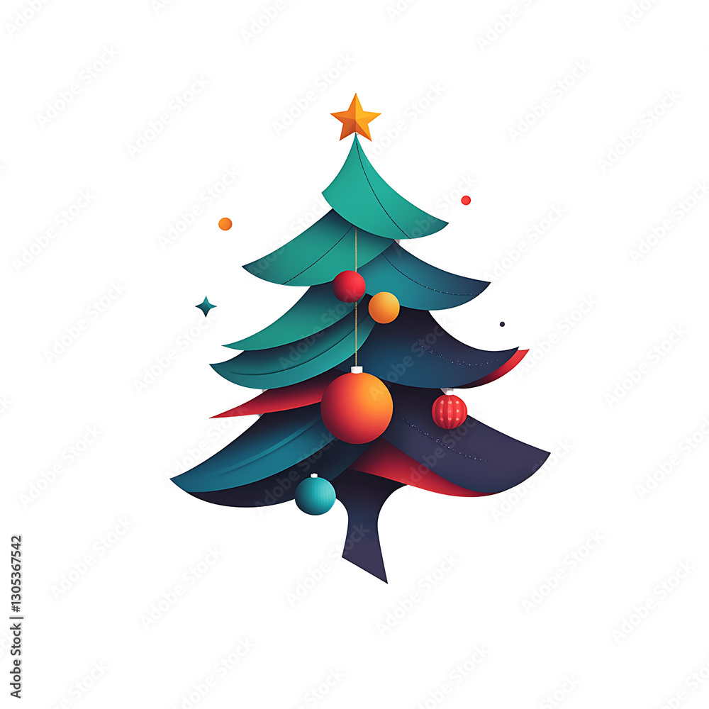 3d christmas tree logo