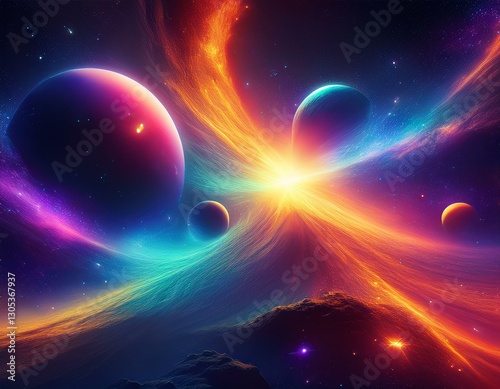 galactic space vivid universe 3d rendering