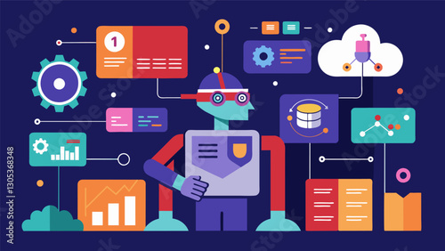 With its ability to analyze vast amounts of data in realtime the AI technology could identify and predict potential issues in data paths allowing for proactive adjustments to be. Vector illustration