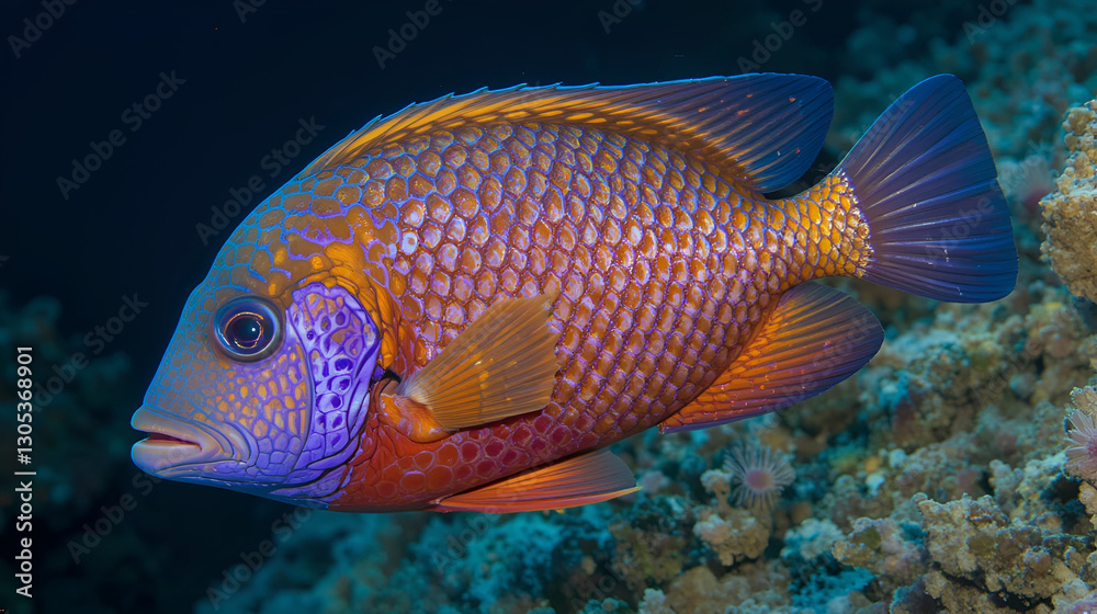 Fototapeta premium Bicolour parrotfish (Cetoscarus bicolor) undersea, Red Sea, Egypt, Sharm El Sheikh, Montazah Bay