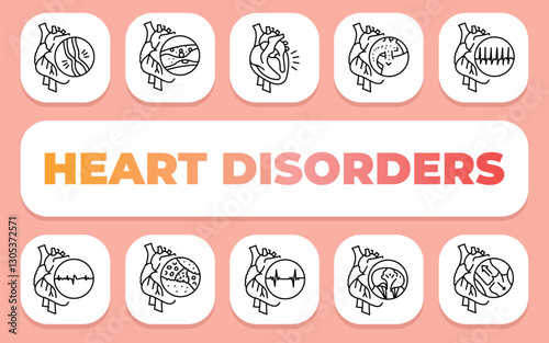 heart disorders text concept. Shablon for presentation and Infographics.