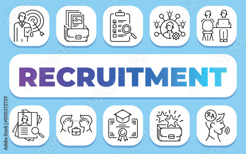 Recruitment text concept. Shablon for presentation and Infographics.