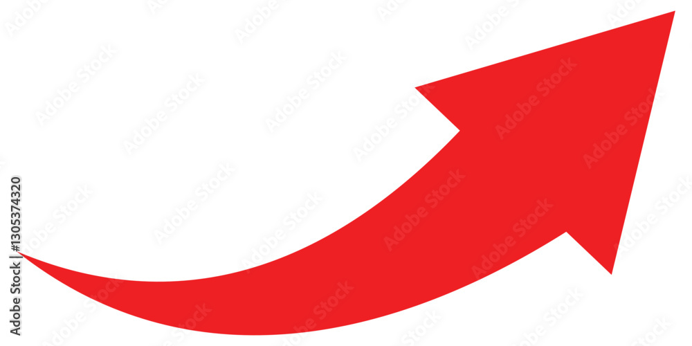 Long red curved arrow icon vector. Red long arrow vector. Flat style arrow symbol. Red arrow on a white background. Vector illustration. EPS 10 Long red curved arrow icon vector. Red long arrow vector. Flat style arrow symbol. Red arrow on a white background. Vector illustration. EPS 10
