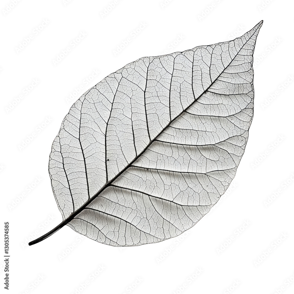 Obraz premium Skeletonized Leaf: Delicate Vein Structure isolated on transparent background
