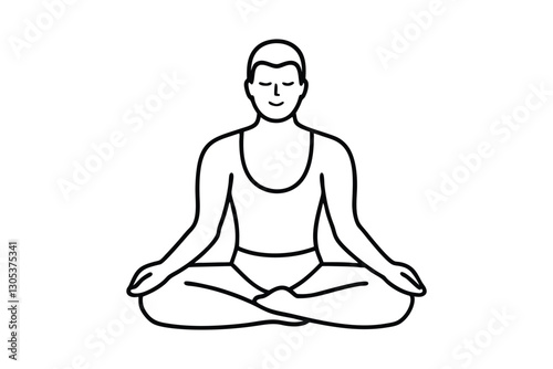 silhouette of a man in yoga position