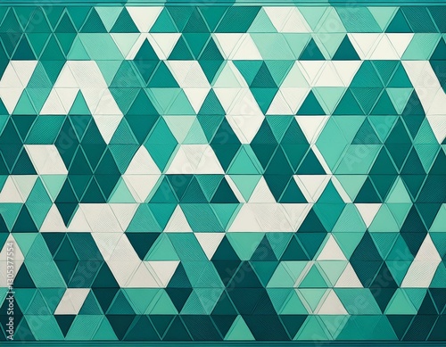 abstract blue green background with textured triangle shapes in fun geometric pattern teal and white color texture in modern art design