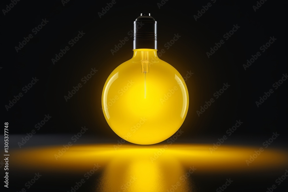 yellow light bulb with a black background yellow light bulb with a black background