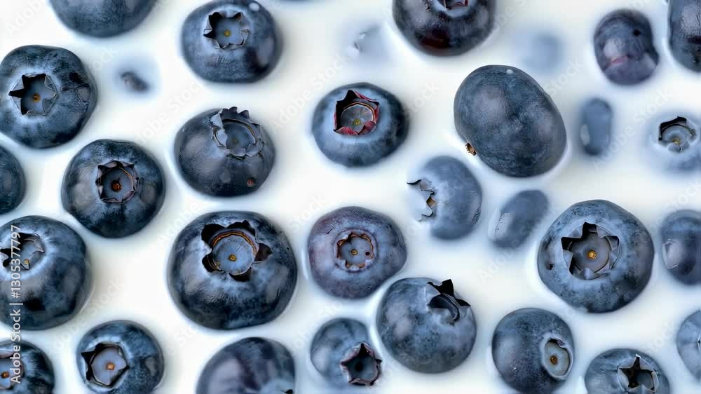 Blueberries Falling Into Milk Slow Motion Blueberries Falling Into Milk Slow Motion