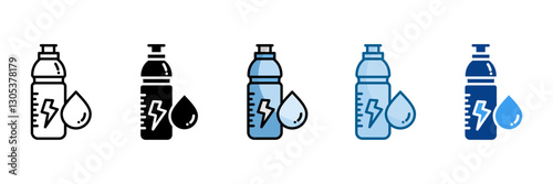 Sports Drink Icon Set Multiple Style Collection