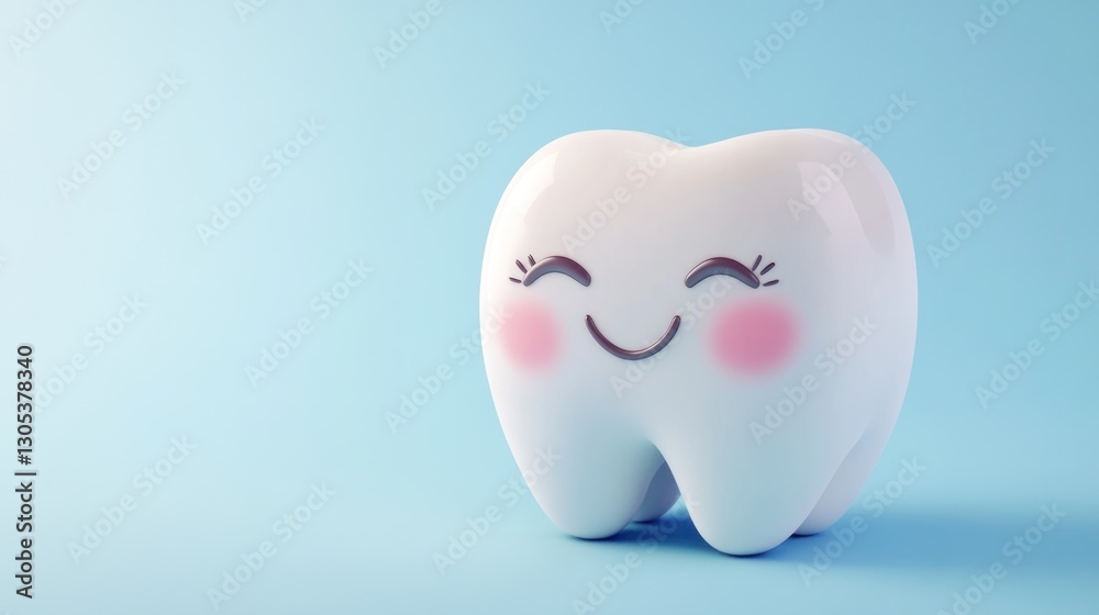 Happy cartoon tooth on a light blue background (1) Happy cartoon tooth on a light blue background (1)