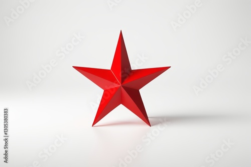 there is a red star that is standing on a white surface