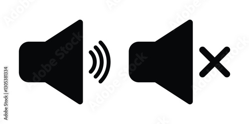 Speaker icon, volume icon, silent icon, mute icon, sound icon