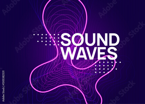 Techno Design. Violet Edm Magazine. Psychedelic Audio Illustration. Dance Set. Fest Electro Element. Festival Invite. Green Party Poster. Pink Techno Design