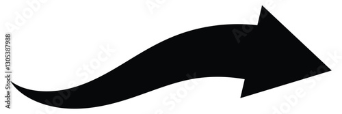 Curved arrow. Black curved arrow. Arrow indicated the direction symbol. Curved arrow sign.