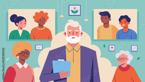 The exhibition served as a platform for the seniors to share their unique stories and express their individuality through their photography.. Vector illustration