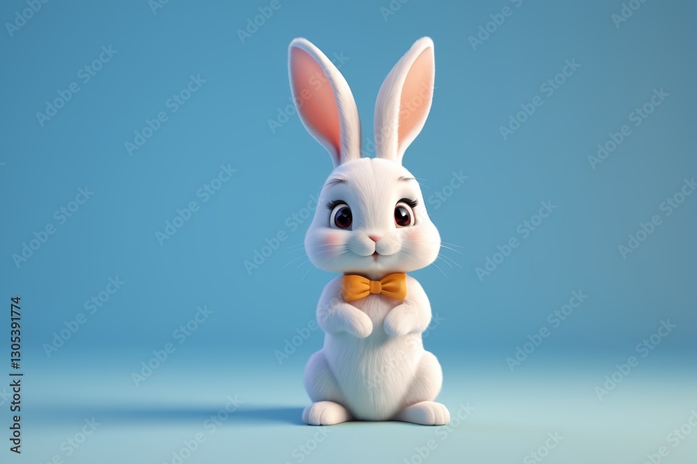 Obraz premium a close up of a white rabbit with a bow tie