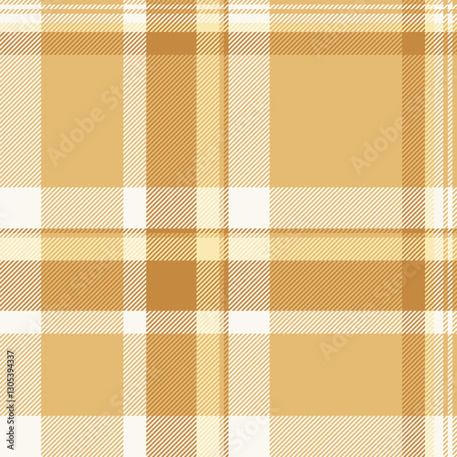 1940s textile tartan background, buffalo seamless plaid pattern. Lovely fabric texture check vector in amber and sea shell colors.