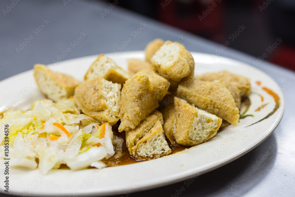 Traditional Stinky Tofu Frying In Taiwan Street