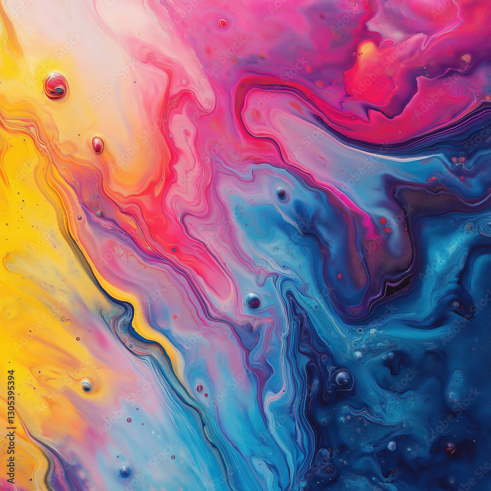 Vibrant multicolored abstract liquid painting with dynamic flowing textures Vibrant multicolored abstract liquid painting with dynamic flowing textures