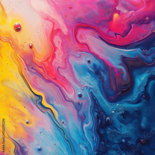 Wallpaper Mural Vibrant multicolored abstract liquid painting with dynamic flowing textures Torontodigital.ca
