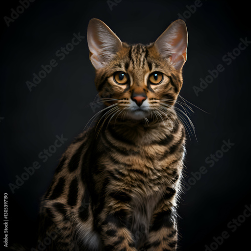 Majestic Bengal Cat Portrait.  A Stunning Close Up