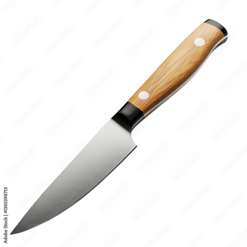 Fototapeta premium High-Quality Kitchen Knife with Wooden Handle and Sharp Blade for Cooking and Food Preparation in Modern Culinary Settings