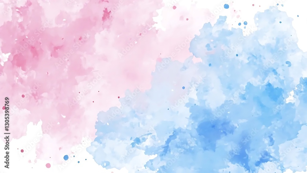 Obraz premium Abstract Pink and Blue Watercolor Wash Background