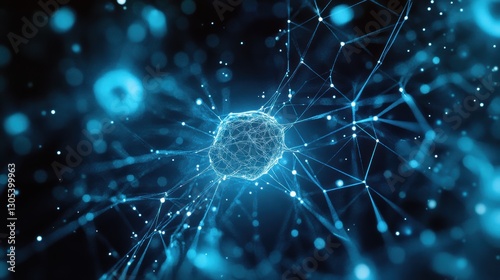 Quantum AI Intelligence Expanding in Glowing Neural