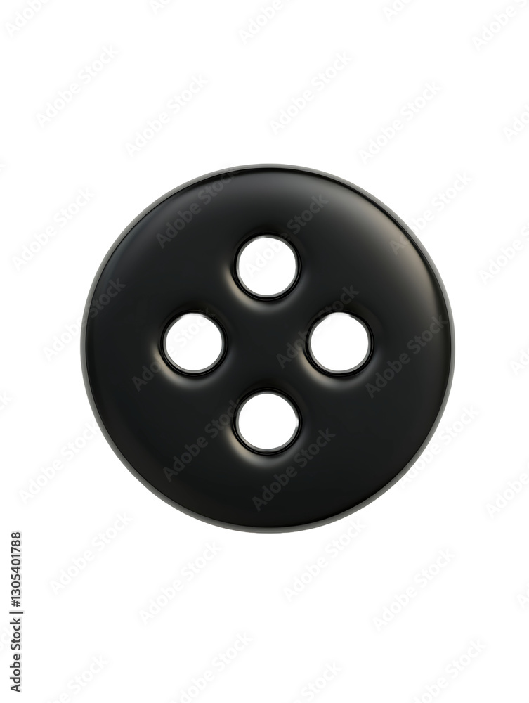 Sleek black button with four holes, digitally rendered against a dark backdrop, highlighting its smooth texture and minimalist design. Sleek black button with four holes, digitally rendered against a dark backdrop, highlighting its smooth texture and minimalist design.