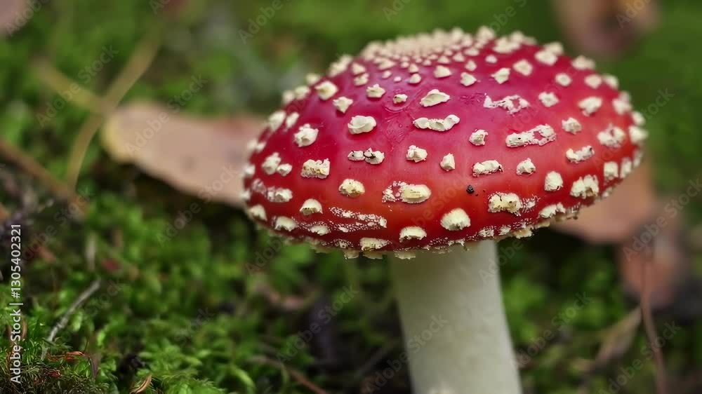 Photorealistic Fly Agaric Mushroom Close-Up Photorealistic Fly Agaric Mushroom Close-Up