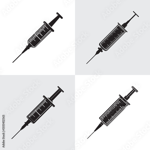 set of syringes vector