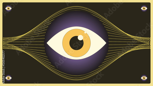 Mystical All-Seeing Eye Illustration – Abstract Vision, Esoteric Symbol, and Optical Illusion