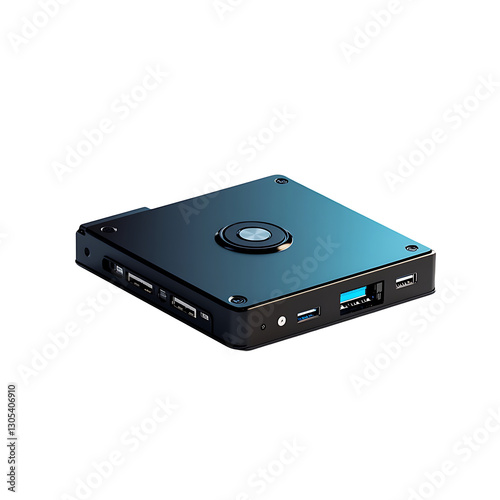 portable external hard drive 3D render, sleek storage device