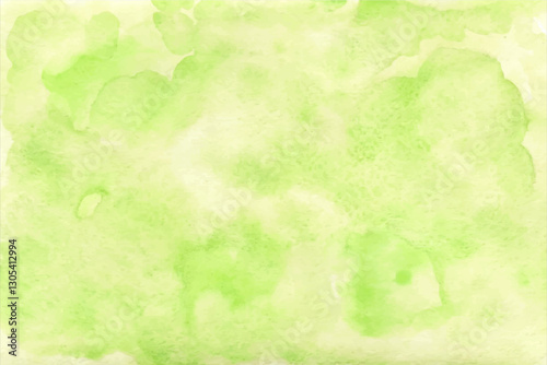 Green delicate watercolor background hand-drawn