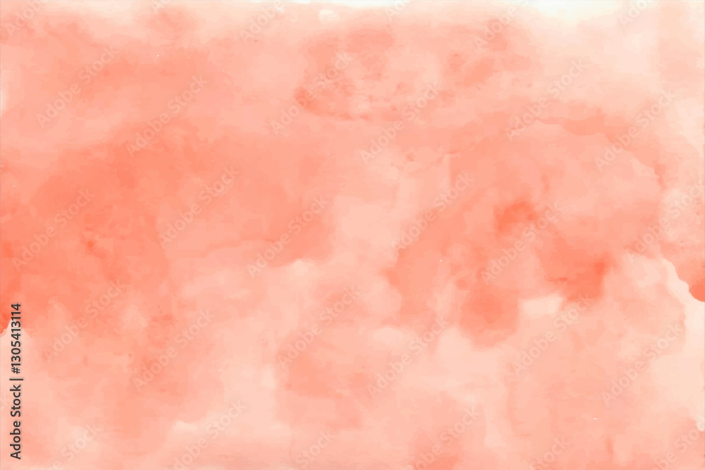 Fototapeta premium Delicate watercolor hand-drawn on peach-colored textured paper