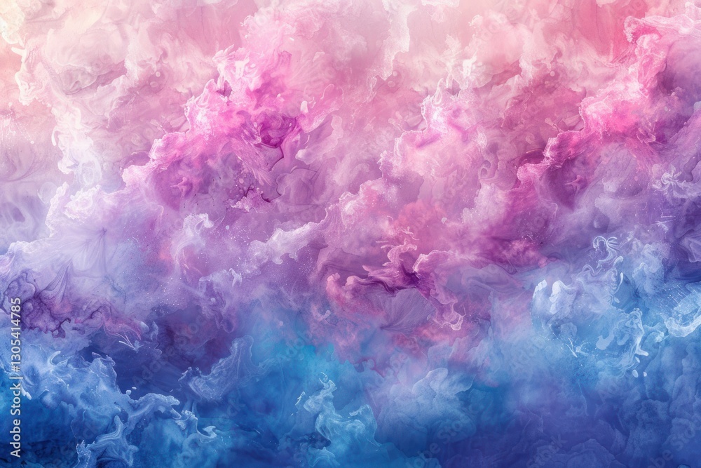 Fototapeta premium Watercolor splash shows soft pink, blue, and lavender hues with gentle transitions for a dreamy effect