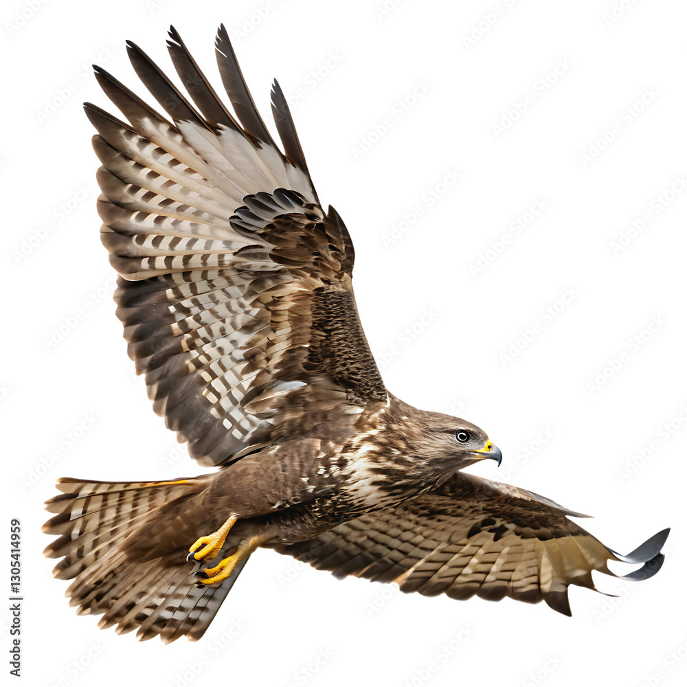 Fototapeta premium Bald eagle flying on isolated background white