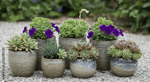 Wallpaper Mural Succulents in Pots, Garden Display Torontodigital.ca