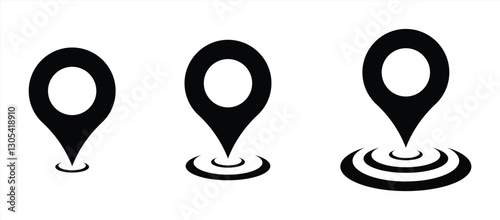 location mark pin with ring signal icon. location mark. Vector illustration