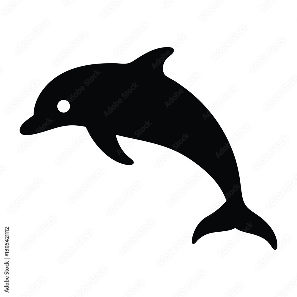 Minimal Dolphin Silhouette Icon for Branding, Digital Art, and Graphic Use Minimal Dolphin Silhouette Icon for Branding, Digital Art, and Graphic Use