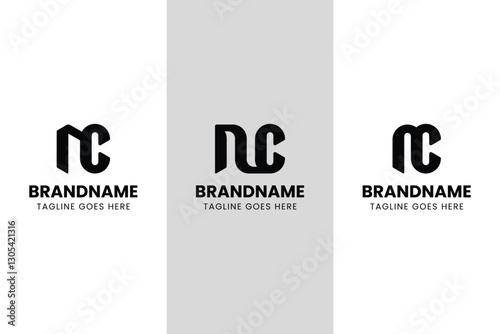 Letters NC Monogram Logo Set, suitable for any business with CN or NC initials
