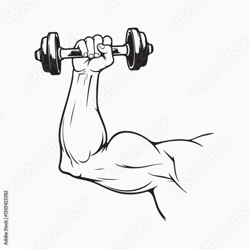 barbell outline. Weight lifting icon vector sign symbol for design on white background