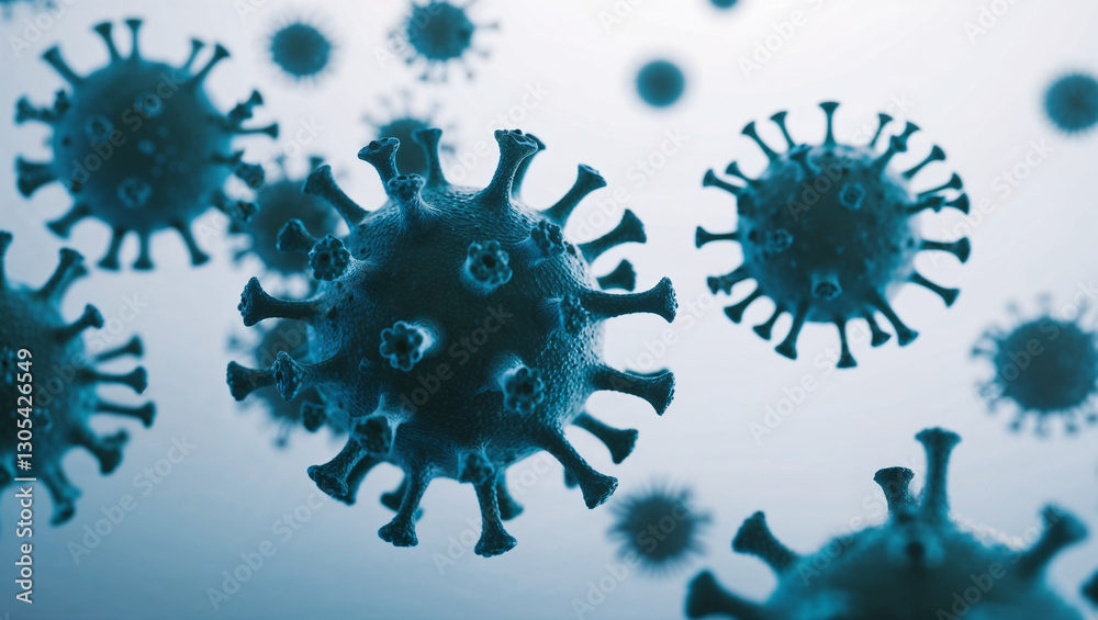 Virus close-up, teal Virus close-up, teal