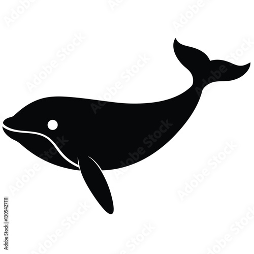 Minimal Whale Silhouette Clipart for Logo Design and Branding