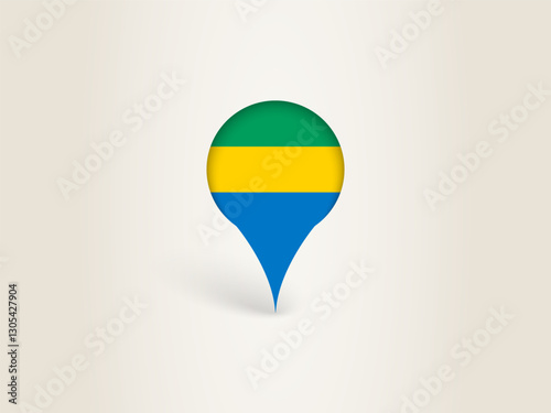 Free Download Pin Icon with Gabon National Flag. - GFXLoad