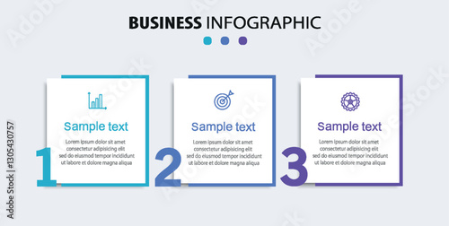 Infographic design template with icons and 3 options or steps. Can be used for process diagram, presentations, workflow layout, flow chart, info graph	