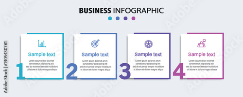 Business vector infographic template with 4 options or steps. Can be used for workflow layout, diagram, annual report, web design	