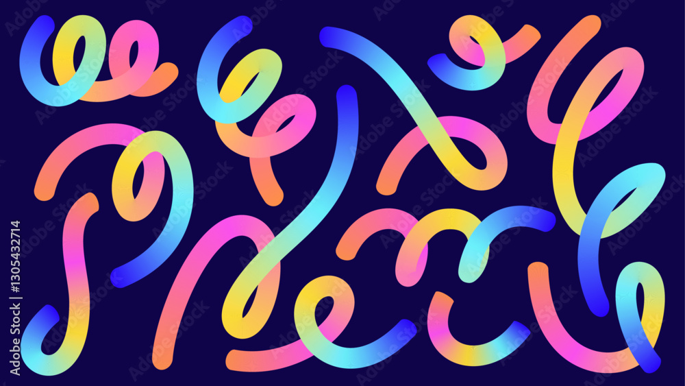 Colorful gradient strokes and swirls