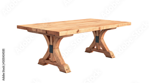classic elegant wooden dining table 3D render